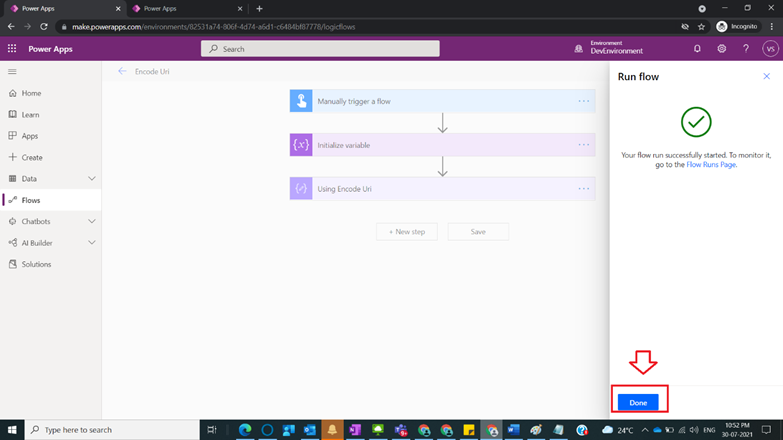 Usage of Encode Uri in Power Automate